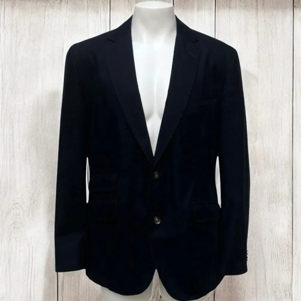 Kroon Sting Wash Blazer Jacket Sport Coat 42R Black 2 Button Single Breasted - Picture 1 of 16